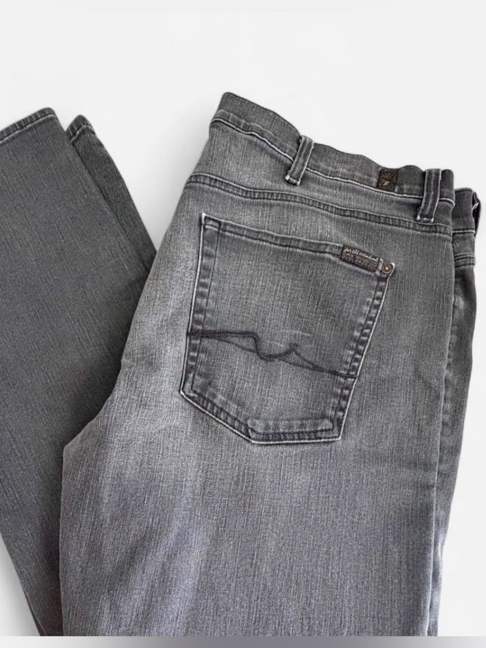 7 Seven for all mankind jeans size 40 Mens Gray Tapered Leg Zipper Fly Denim